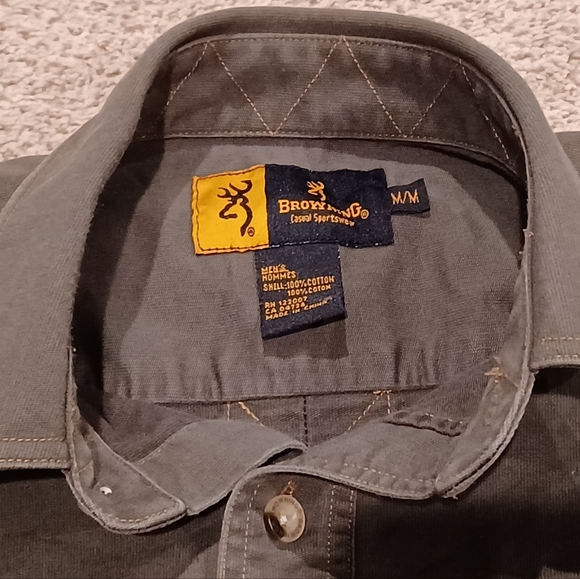 Men's Browning Heavy Duty Long-sleeved Button-down Shirt Size M - Picture 3 of 8